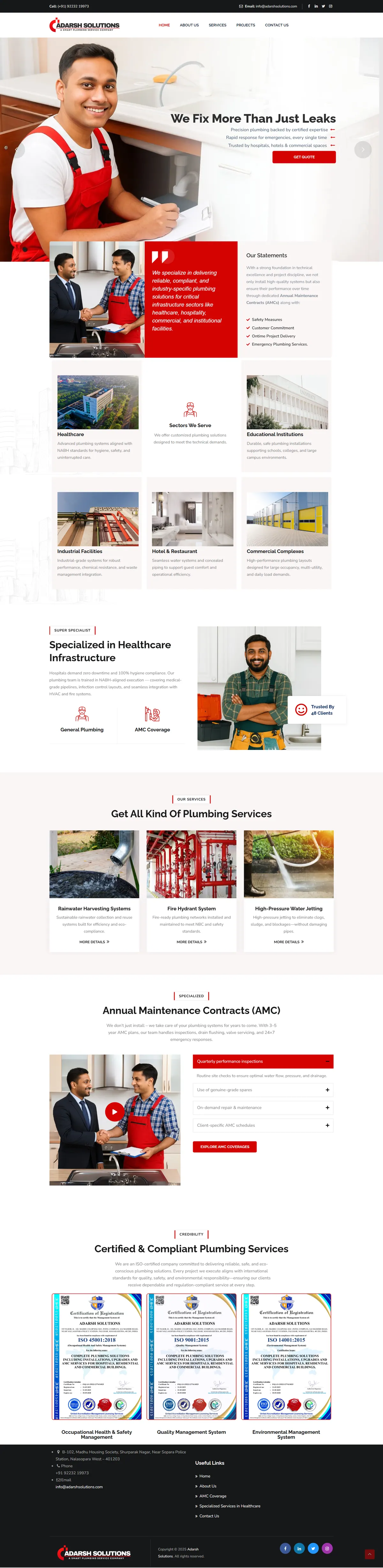 Adarsh Solutions website, built by Grabodo